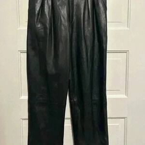 black  leather joggers made in usa 100% leather suede lined